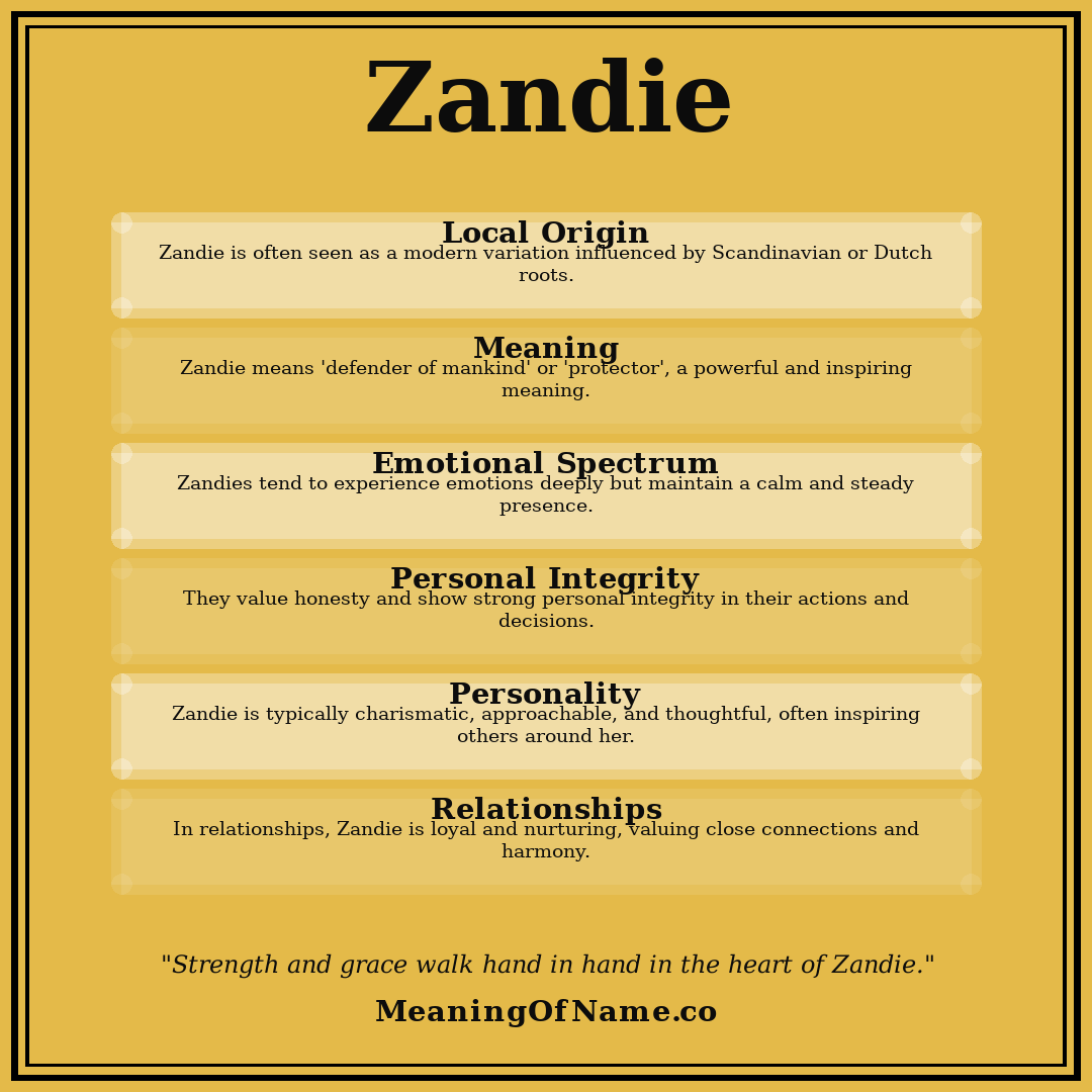Zandie name meaning poster