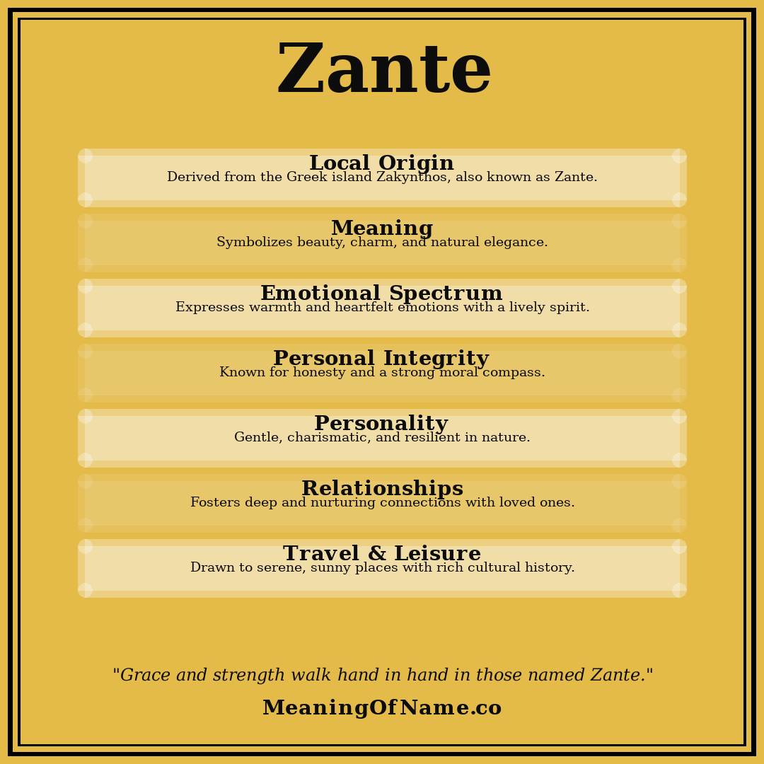 Zante name meaning poster