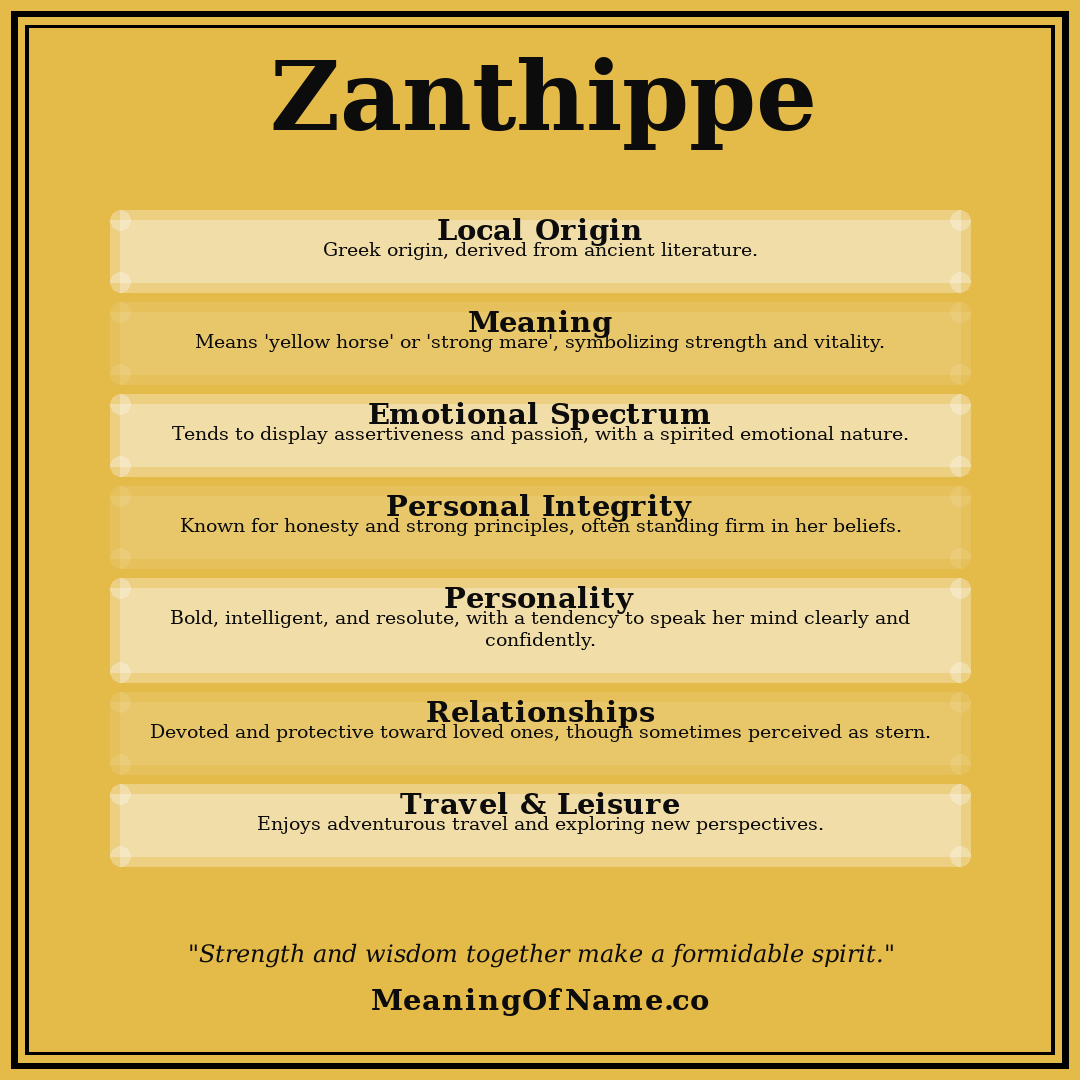 Zanthippe name meaning poster