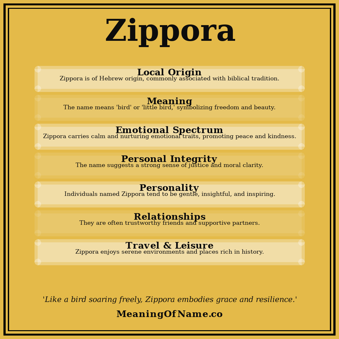 Zippora name meaning poster