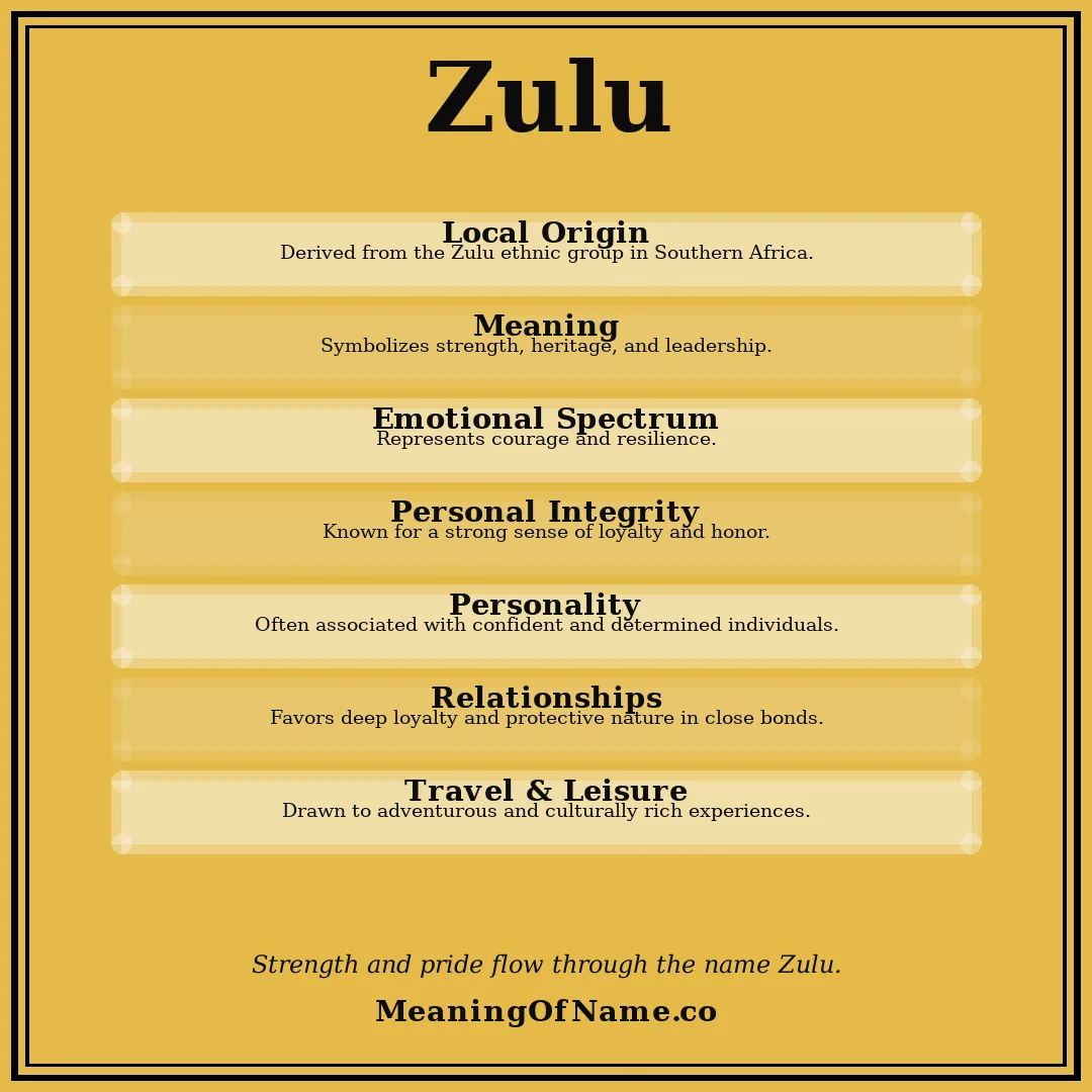 Zulu name meaning poster