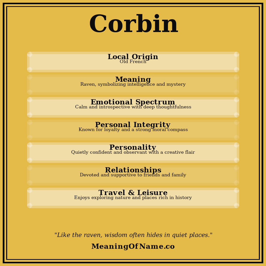 Corbin name meaning poster