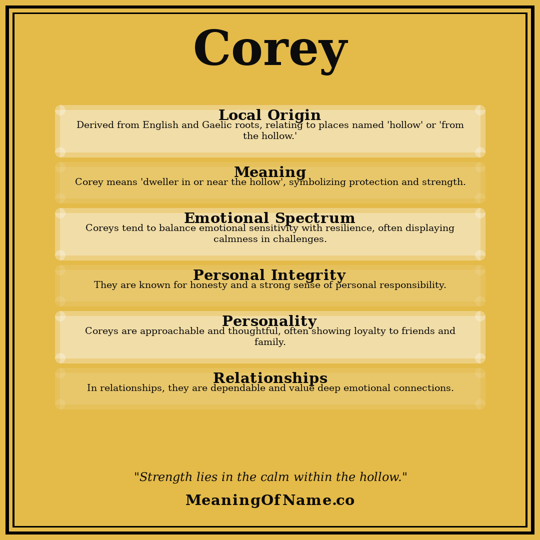 Corey name meaning poster