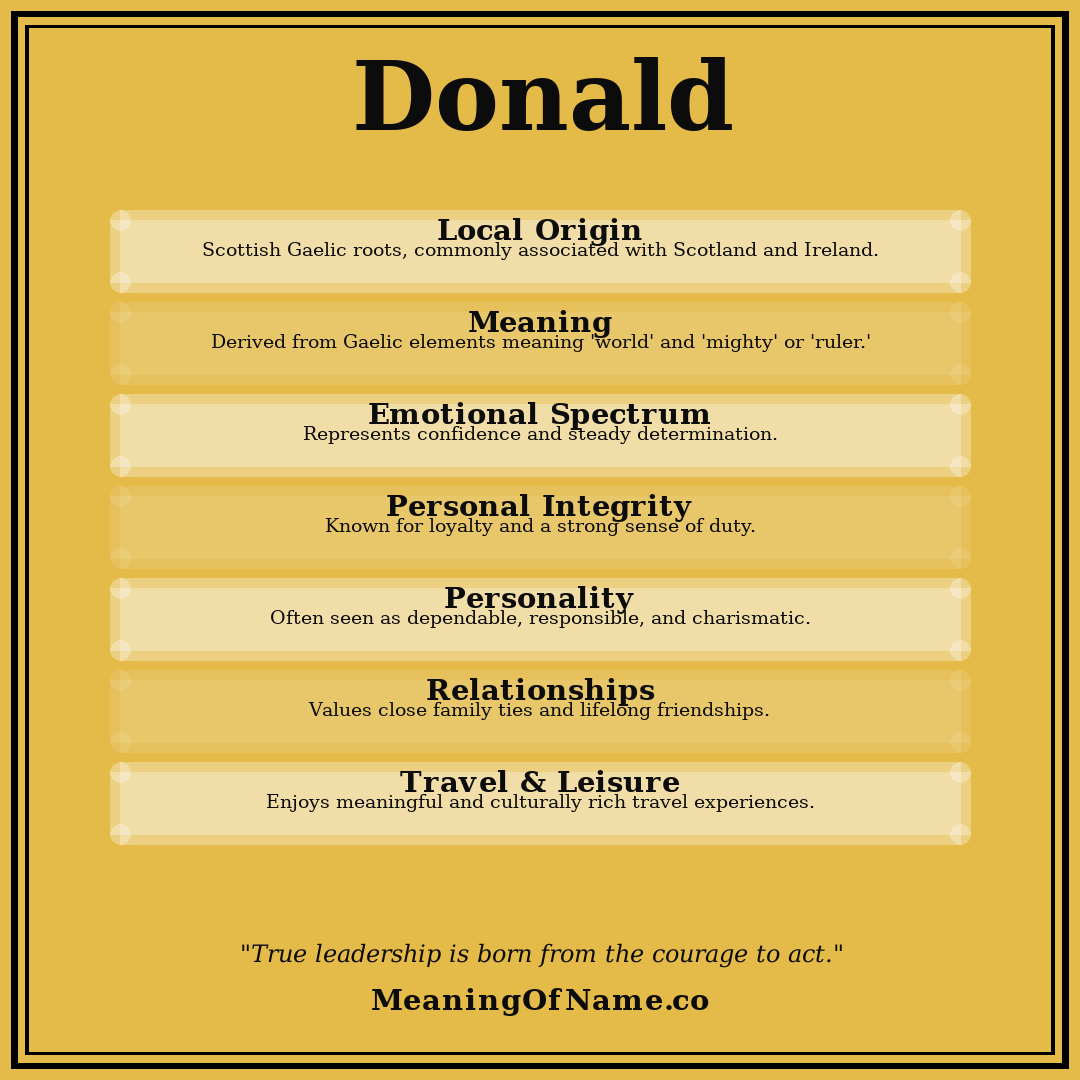 Donald name meaning poster