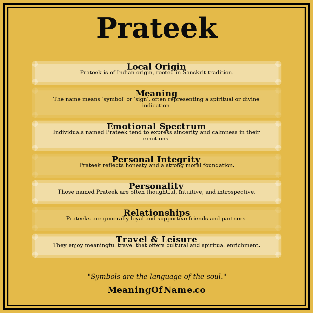 Prateek name meaning poster