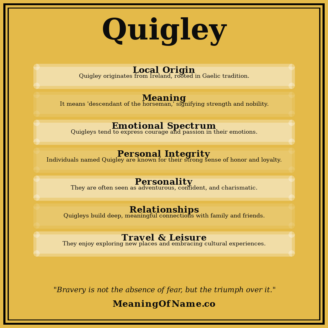 Quigley name meaning poster