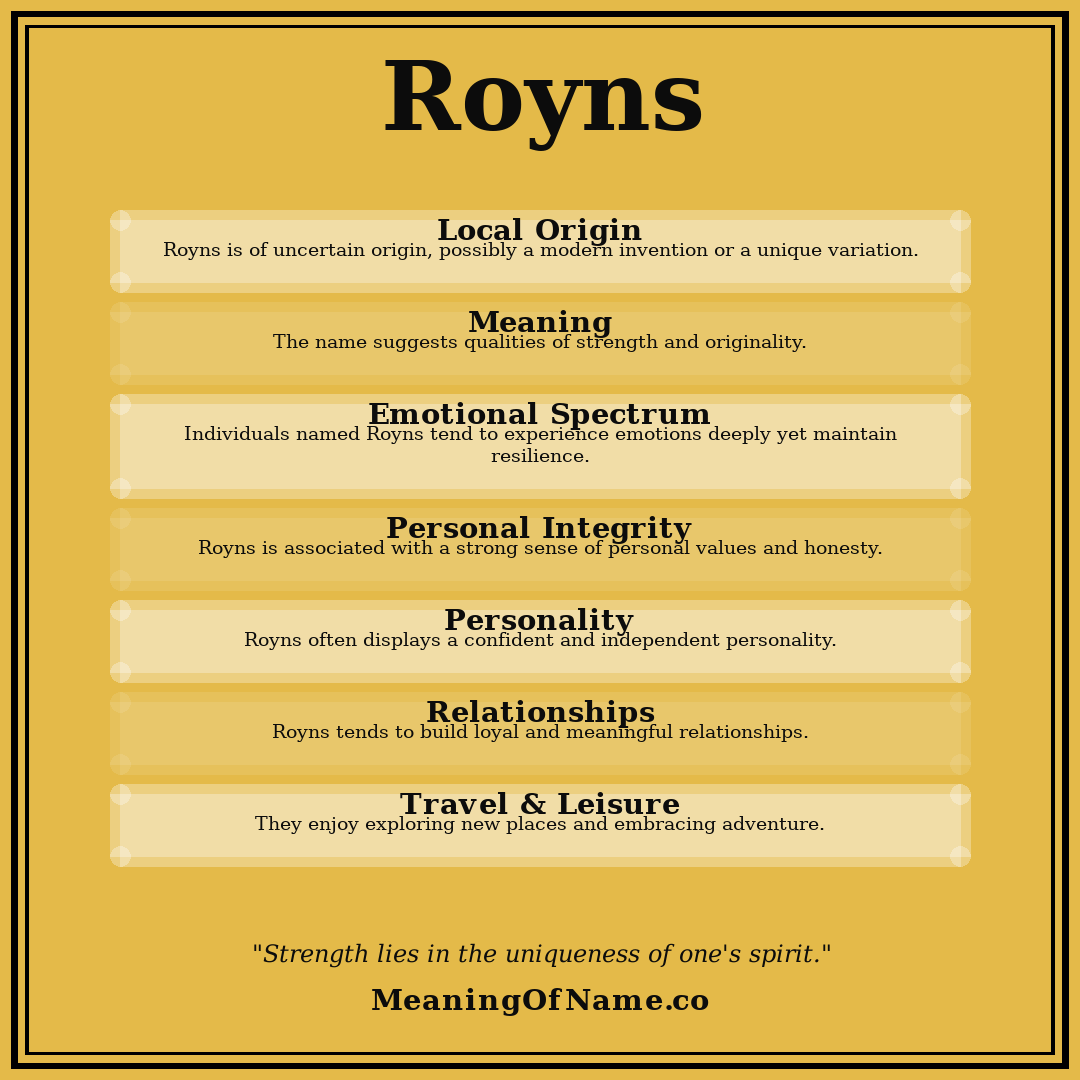 Royns name meaning poster