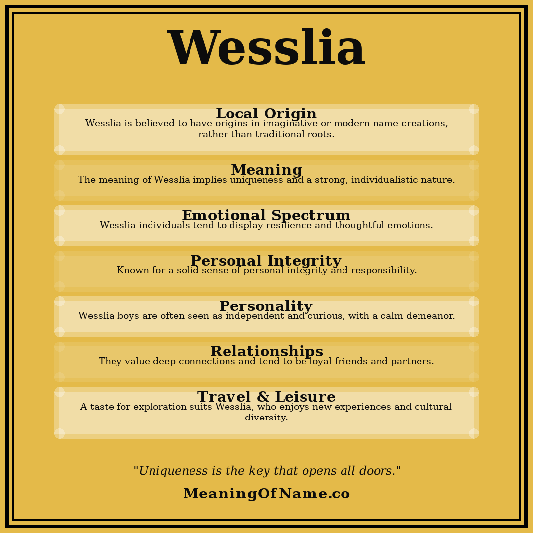 Wesslia name meaning poster
